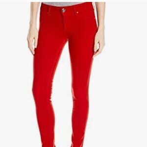 NWOT - STS Blue - Emma Mid Rise Fray-Hem Ankle Skinny Jeans in Red Size: 27